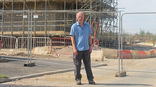 Mike Sole at building site
